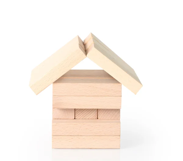 Dom z drewna formą diagramu — Zdjęcie stockowe