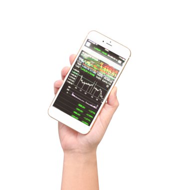 Akıllı telefon elinde.