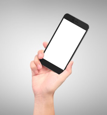 Akıllı telefon elinde.