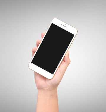 Akıllı telefon elinde.