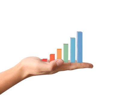 Ahşap grafik iş kavramı büyüme için 