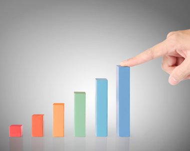 Ahşap grafik iş kavramı büyüme için 