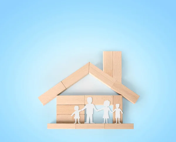 Modelo casa madera forma de diagrama — Foto de Stock