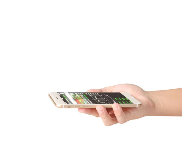 Smartfon w ręku — Zdjęcie stockowe
