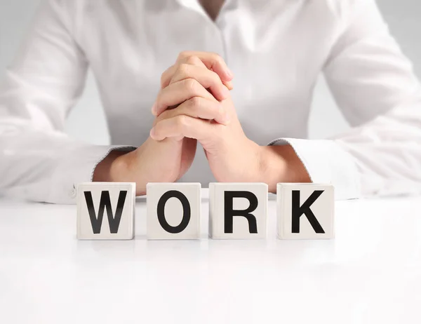 Word forming a box in hand — Stock Photo, Image