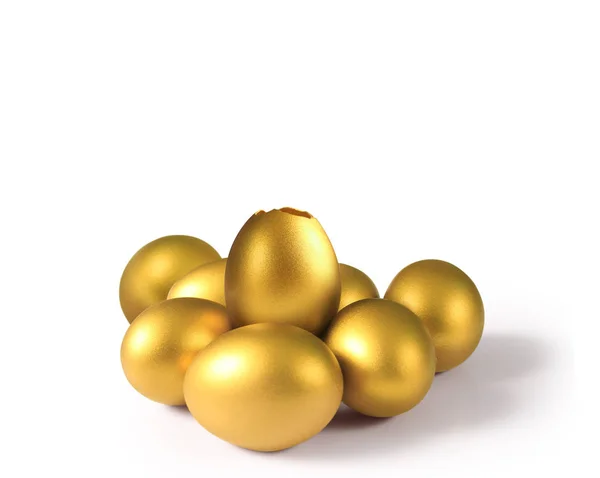 Golden  easter egg isolated — Stock Photo, Image