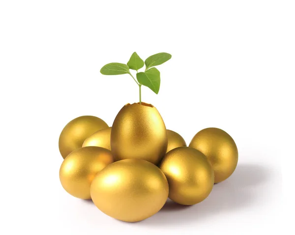 Gouden paasei geïsoleerd — Stockfoto
