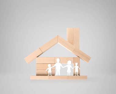 Model ev ahşap şeklinde diyagramı