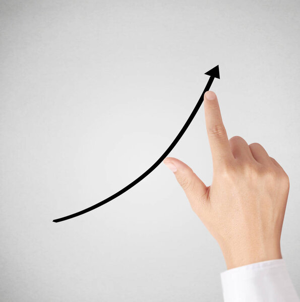 inancial symbols coming from hand