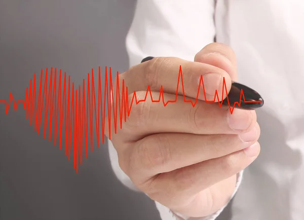 Hand drawing heart with marker — Stock Photo, Image