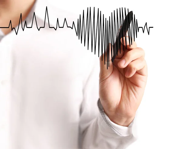 Hand drawing heart with marker — Stock Photo, Image