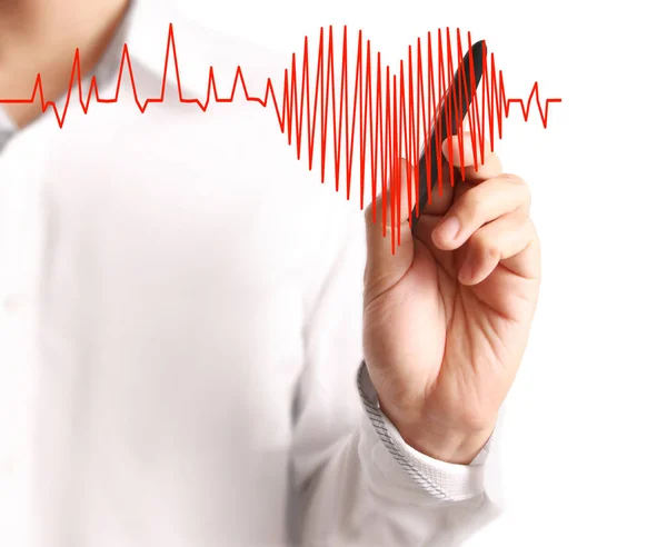 Hand drawing heart with marker — Stock Photo, Image