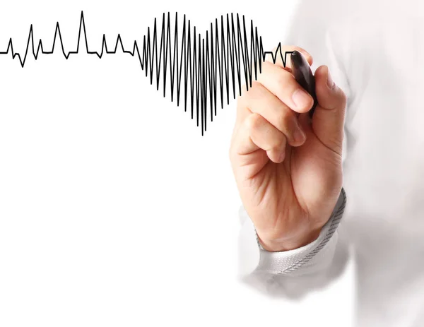 Hand drawing heart with marker — Stock Photo, Image