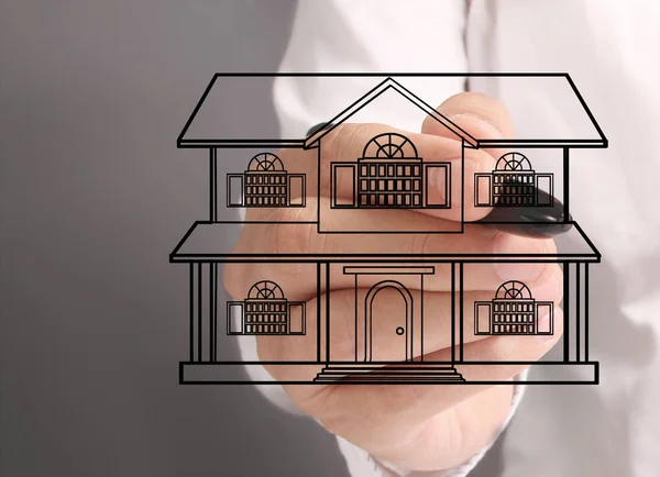 Hand drawing  house model — Stock Photo, Image