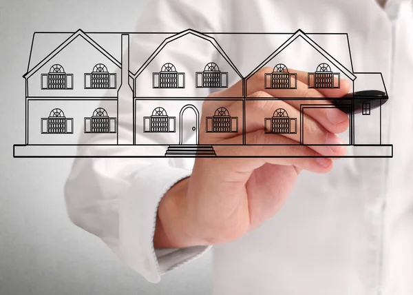 Hand drawing  house model — Stock Photo, Image
