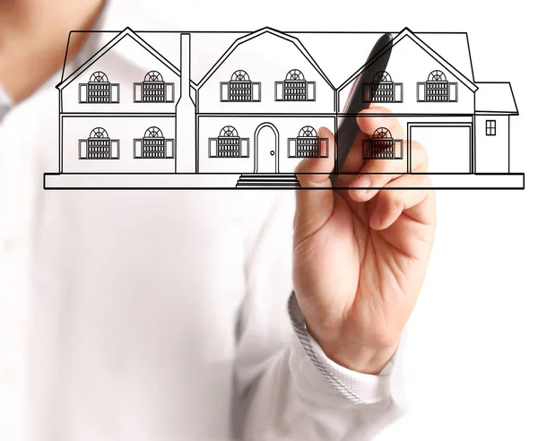 Hand drawing  house model — Stock Photo, Image