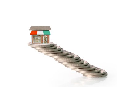 Yatırım kavramı, sikke stok grafik. 