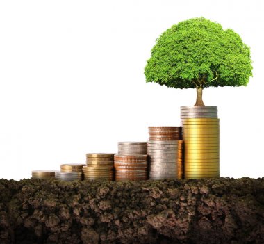 Yatırım kavramı, sikke stok grafik. 