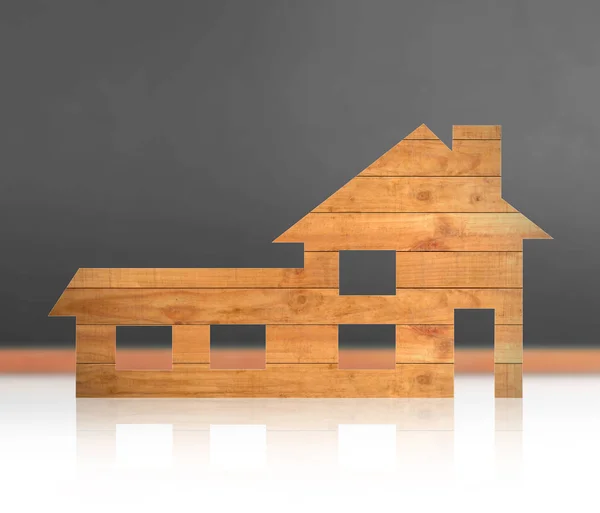 Modell Haus Holz Form von Diagramm — Stockfoto