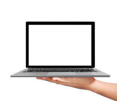 Erkek el holding laptop