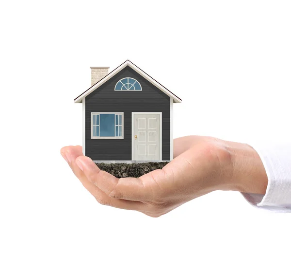 Hypotheek concept van huis in de hand — Stockfoto