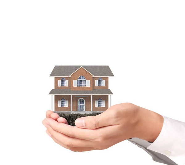 Mortgage concept by house  in hand — Stock Photo, Image