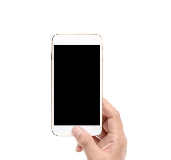 Ekran dotykowy smartphone w ręku — Zdjęcie stockowe