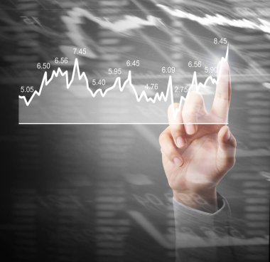 işadamı ile elden gelen finansal simgeler
