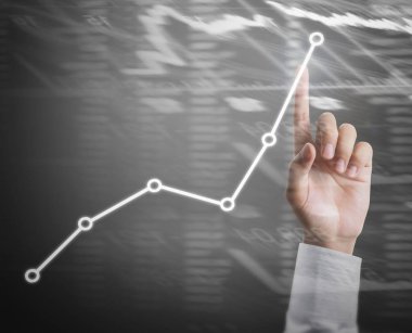 işadamı ile elden gelen finansal simgeler