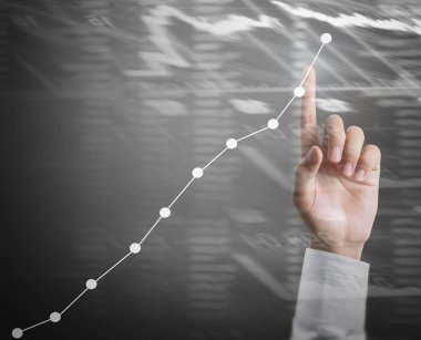işadamı ile elden gelen finansal simgeler