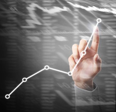 işadamı ile elden gelen finansal simgeler
