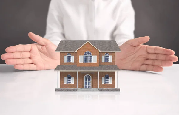 Concetto ipotecario a mano di casa — Foto Stock