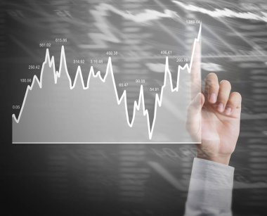 işadamı ile elden gelen finansal simgeler