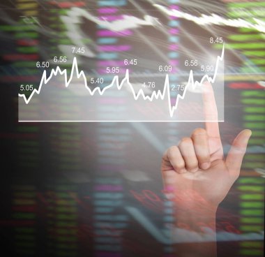 işadamı ile elden gelen finansal simgeler