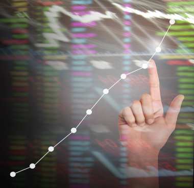 işadamı ile elden gelen finansal simgeler