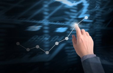 işadamı ile elden gelen finansal simgeler