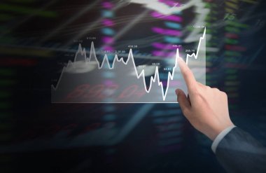 işadamı ile elden gelen finansal simgeler