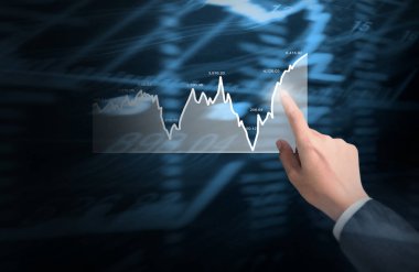 işadamı ile elden gelen finansal simgeler