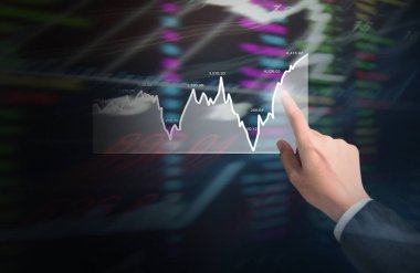 işadamı ile elden gelen finansal simgeler