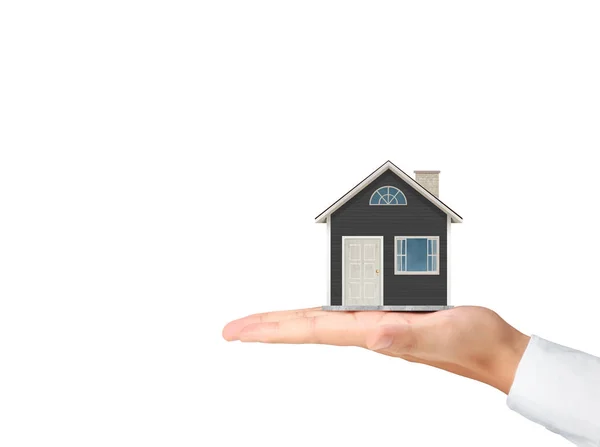 Hypothekenkonzept von Haus aus Hand — Stockfoto
