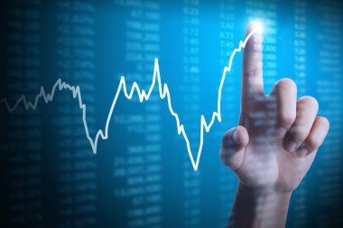 elden gelen mali grafik sembolleri ile işadamı 