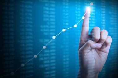 elden gelen mali grafik sembolleri ile işadamı 