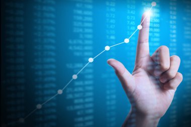 elden gelen mali grafik sembolleri ile işadamı 
