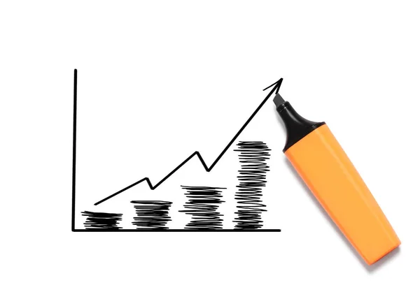 Kézzel diagram Térkép — Stock Fotó