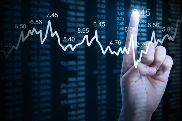 elden gelen mali grafik sembolleri ile işadamı 