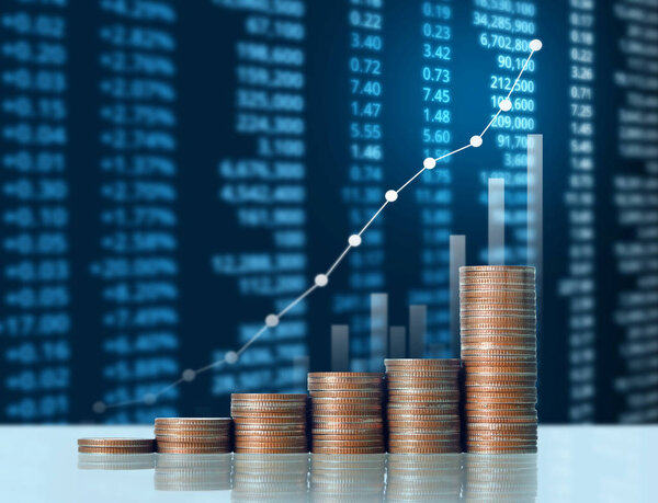 Coins graph stock market