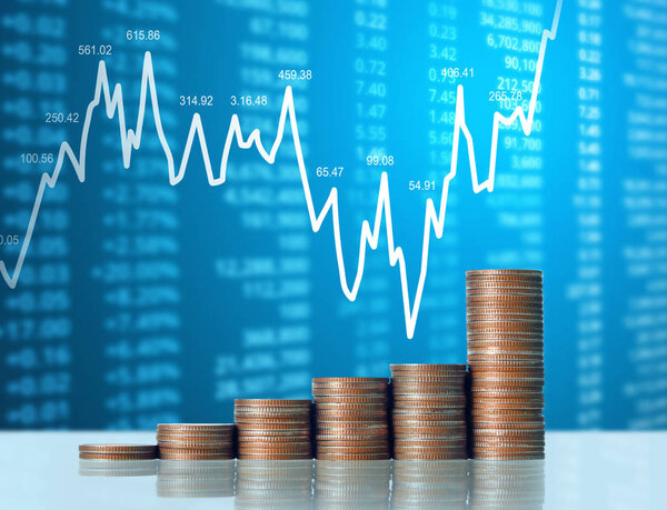 Coins graph stock market