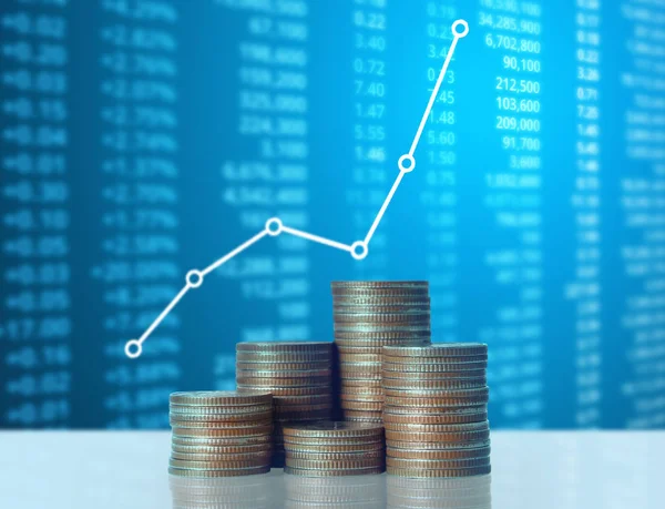 Monedas gráfico mercado de valores —  Fotos de Stock