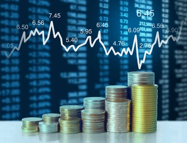 Mynt grafen aktiemarknaden — Stockfoto