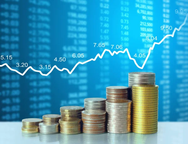 Mynt grafen aktiemarknaden — Stockfoto